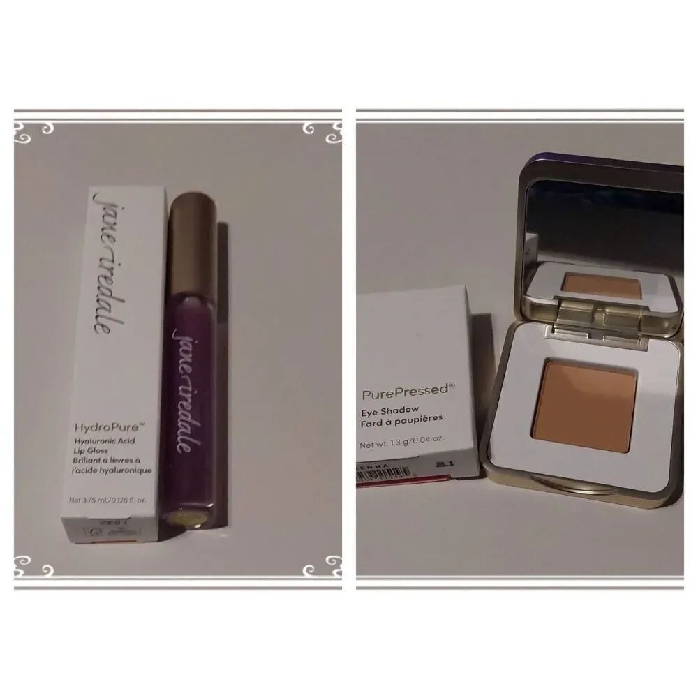 NIB~Jane Iredale Hyaluronic Acid Lip Gloss & Pure Pressed Eye Shadow Duo